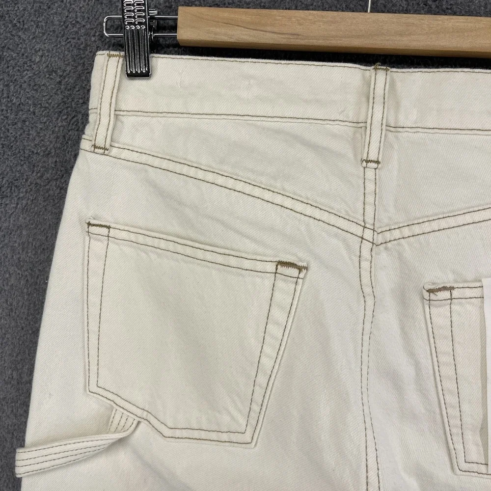 FRAME Jeans Le Slouch‎ Denim Womens 25 Cream Straight Low Rise cargo